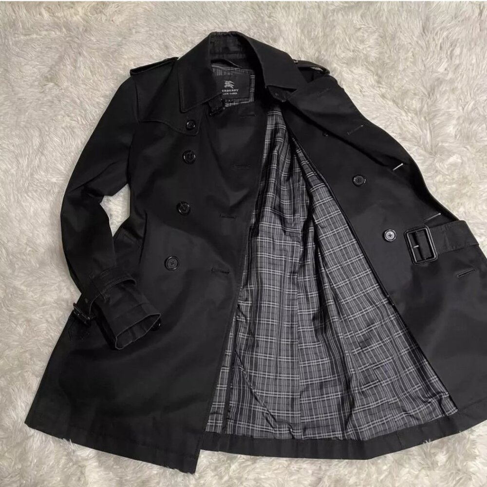 Burberry Black Label Double Breasted Men's Trench Coat Small
